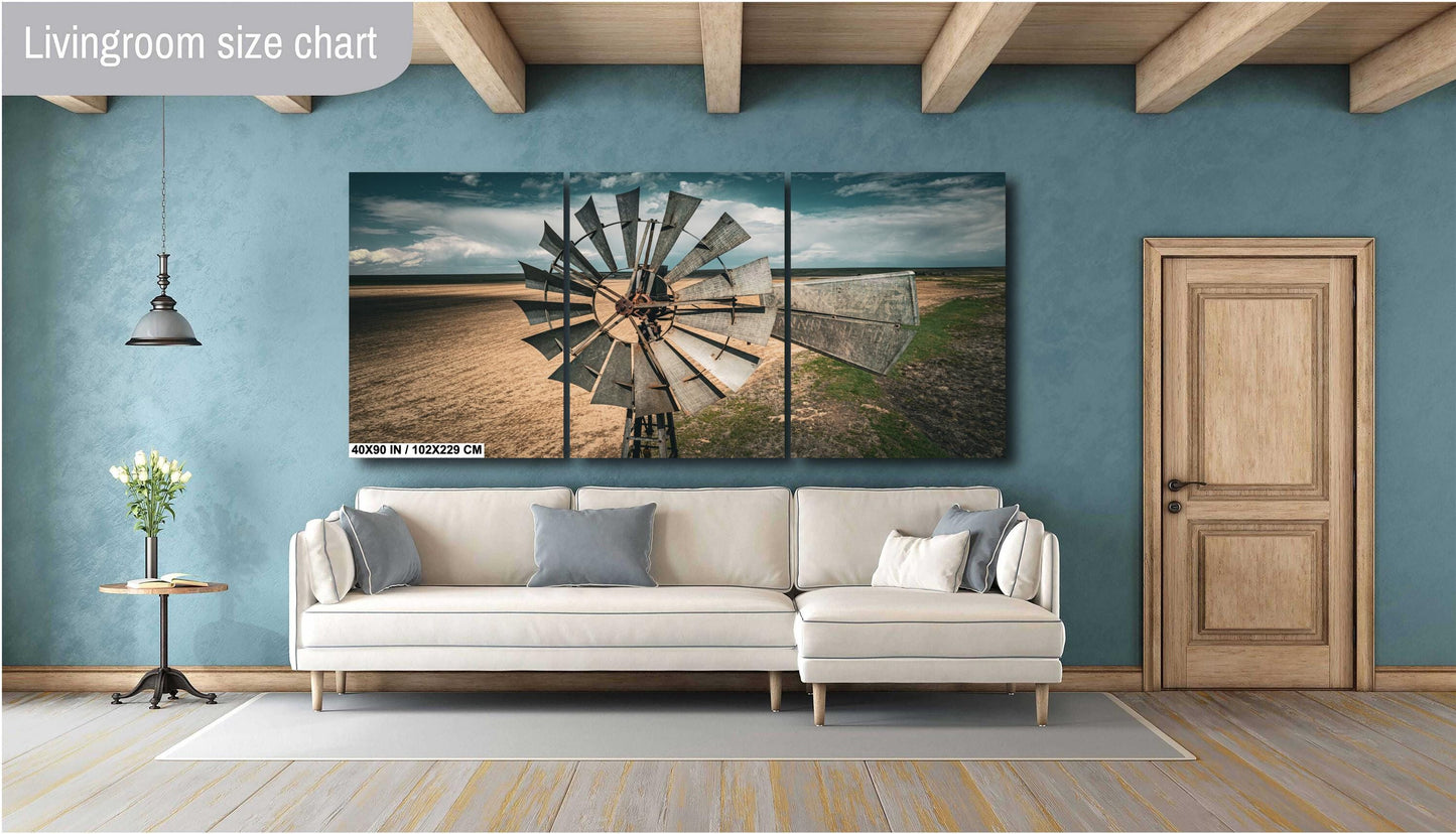 Rustic Windmill Wall Art - Farm Landscape Print | Canvas, Metal & Acrylic Decor