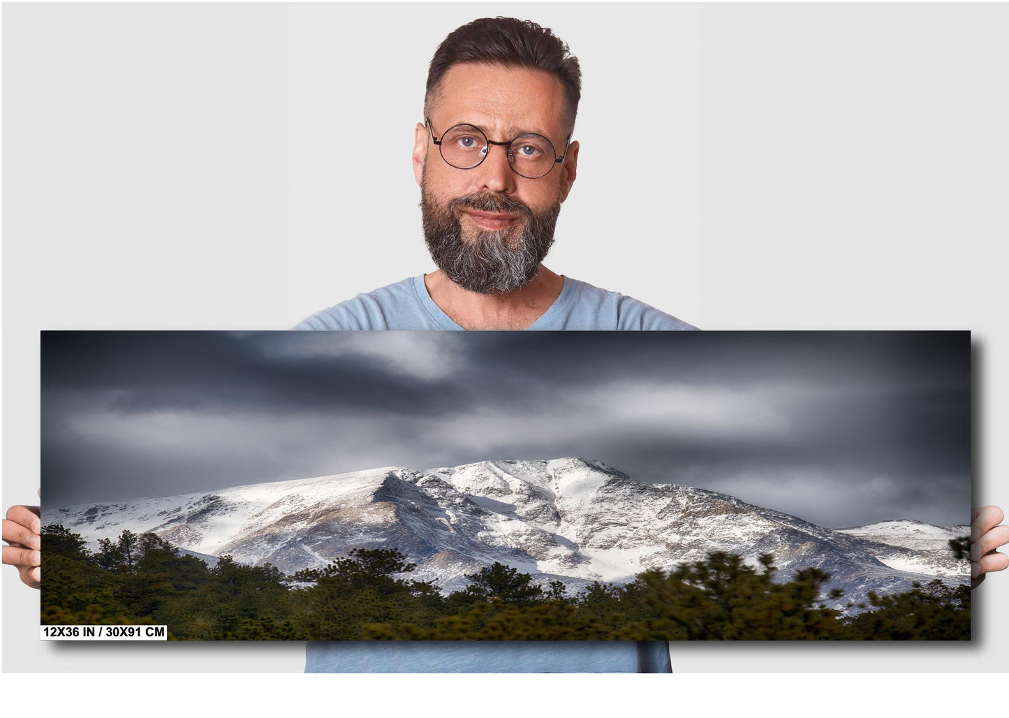 Rocky Mountain Wall Art – Winter Mountain Landscape Print on Premium Photo Paper