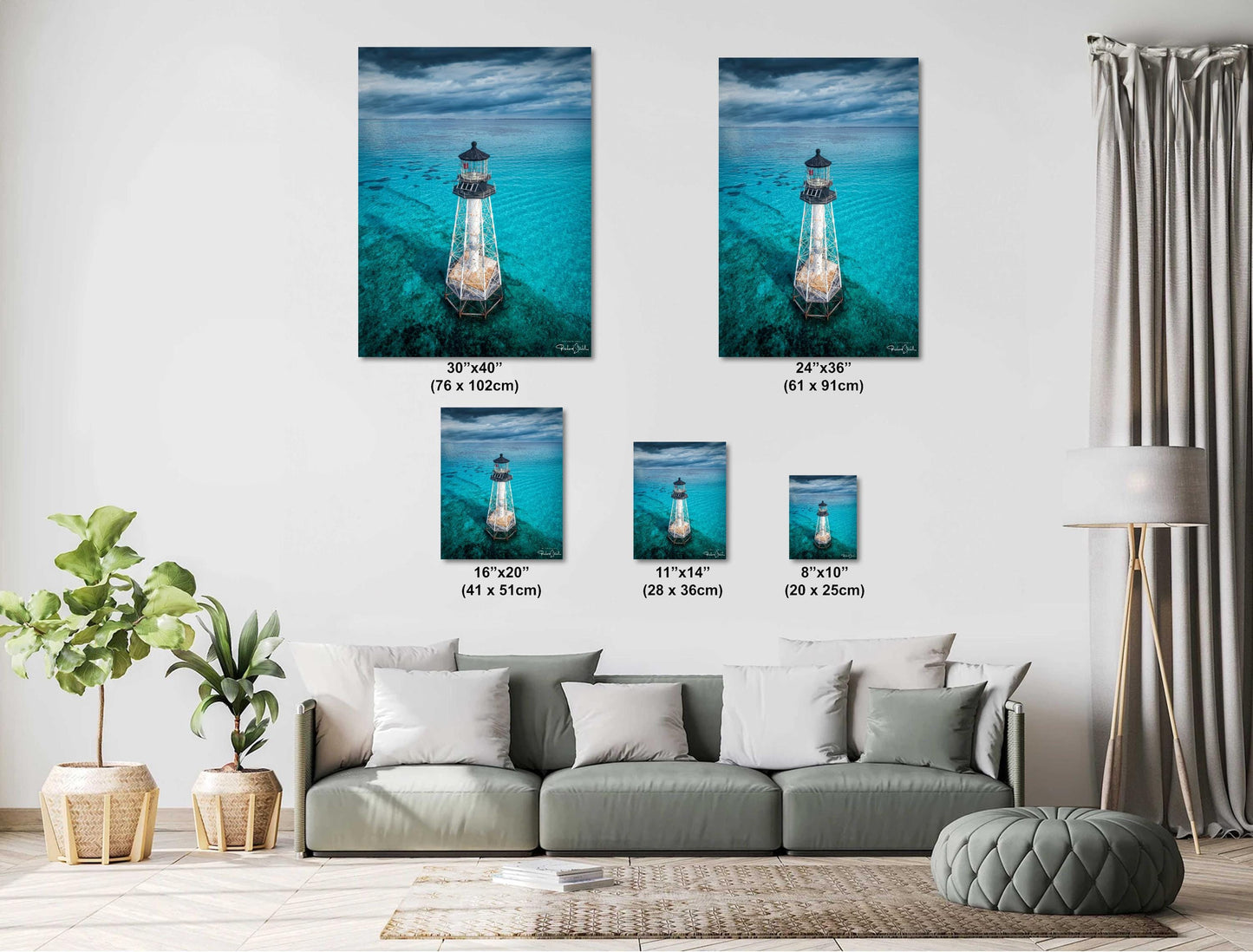 Alligator Reef Lighthouse Art – Coastal Wall Decor | Florida Keys Artwork Canvas Print