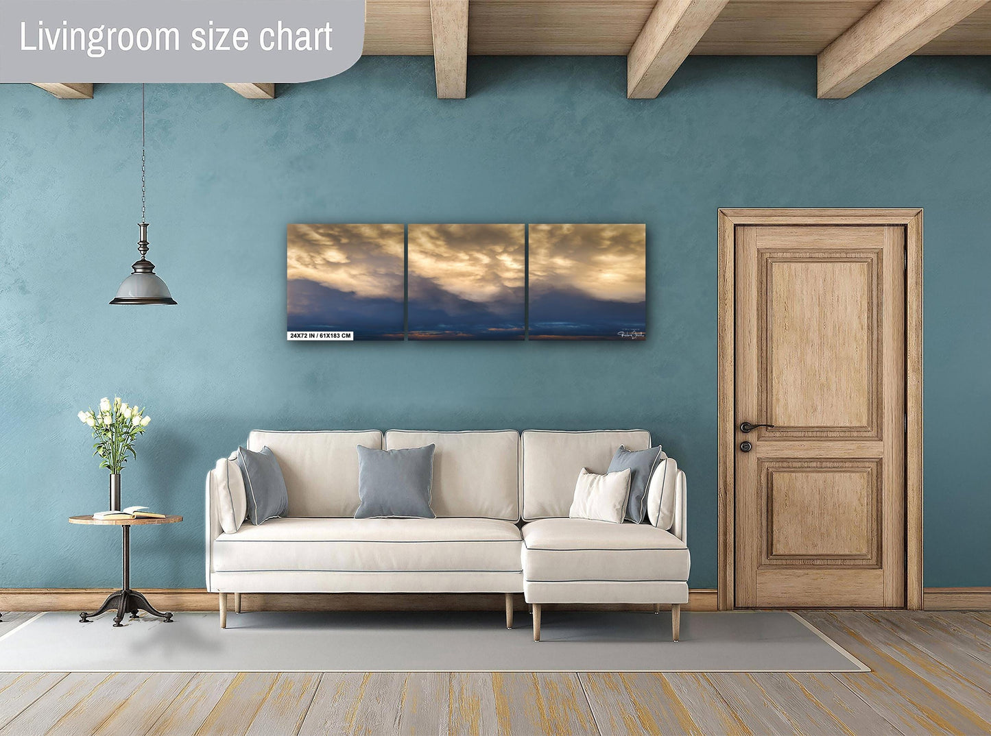 Stormy Wall Art Print – Dramatic Landscape Art With Mammatus Clouds Decor