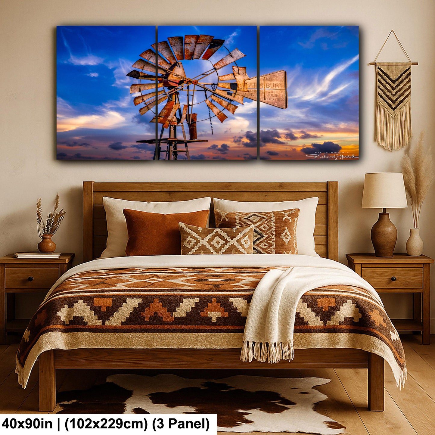 Rustic Windmill Wall Art, Farm Landscape Photography (Canvas, Metal or Print)