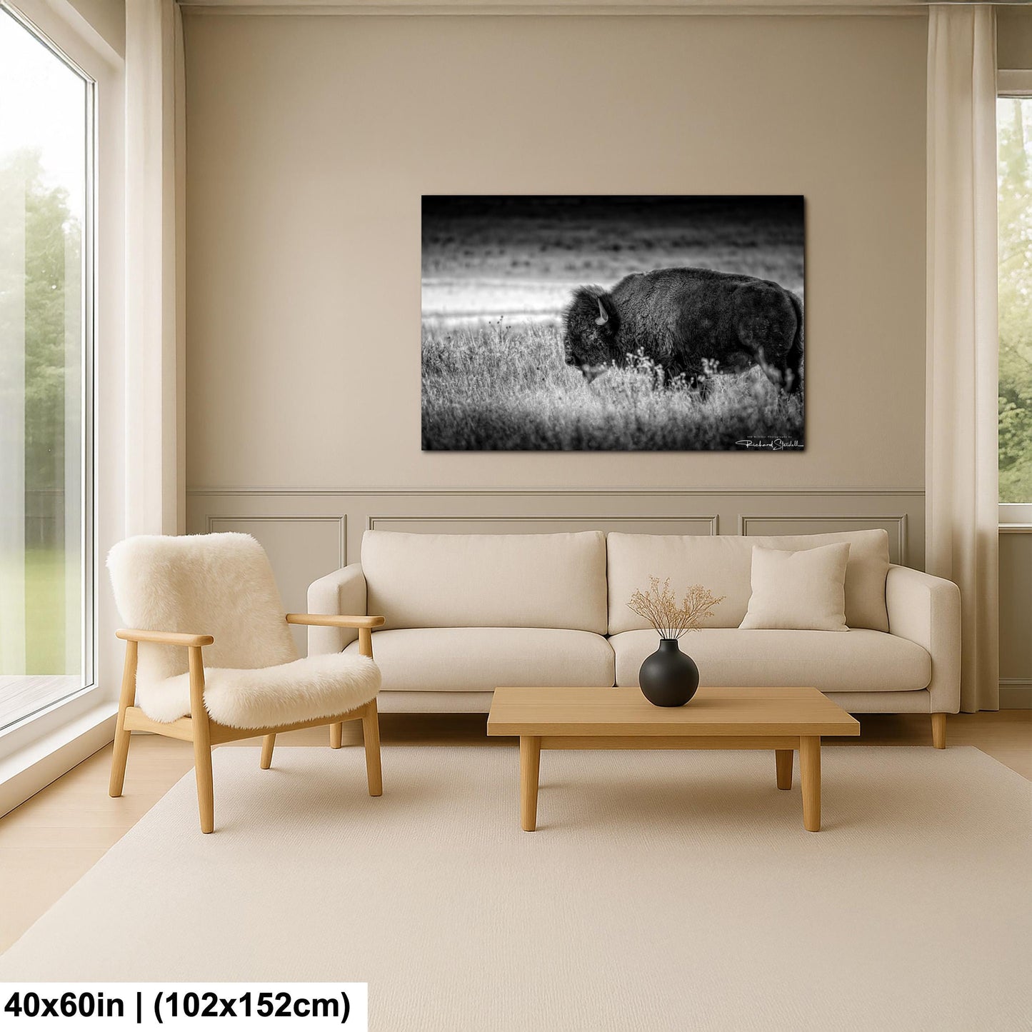 Buffalo Wall Art: Rustic Wildlife Photography - Ready to Hang