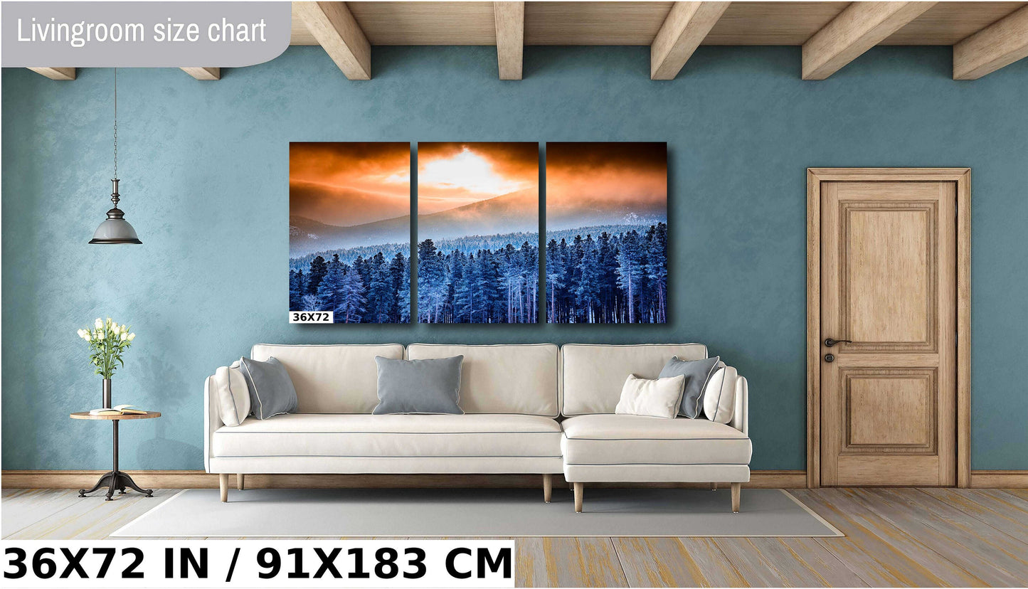 Mountain Sunrise Wall Art - Scenic Nature Landscape Decor | Ready to Hang Canvas
