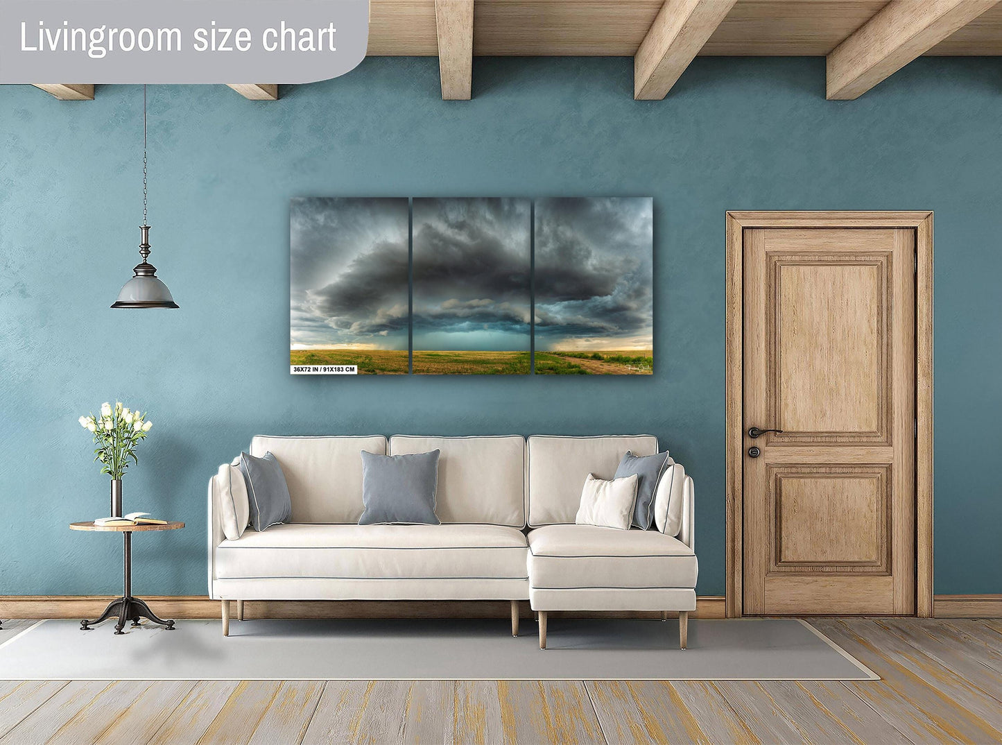 Supercell Storm Wall Art - Dramatic Storm Landscape Print | Ready To Hang Canvas