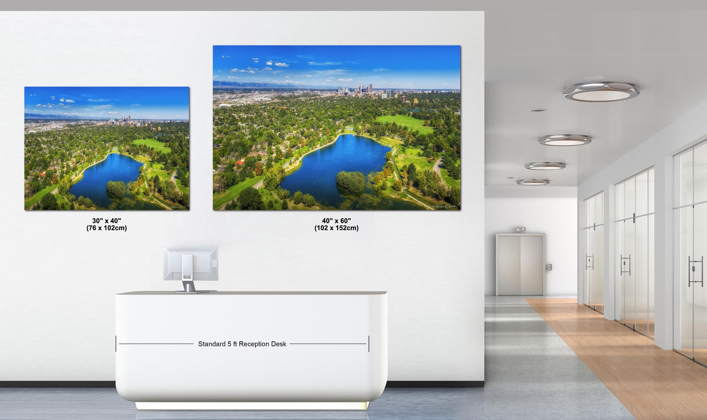 Denver Skyline Wall Art – Washington Park Urban Artwork Print on Canvas
