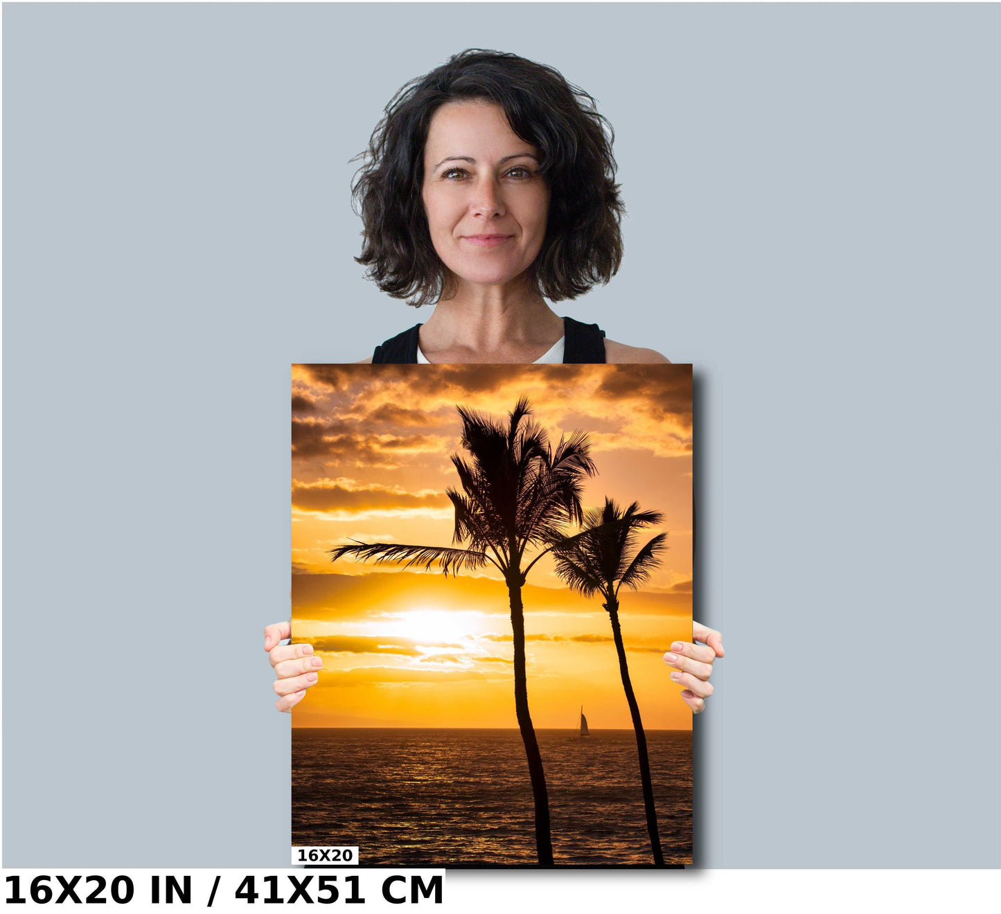 Maui Sunset Wall Art – Tropical Wall Decor | Hawaii Metal Print, Beach Scene Photo