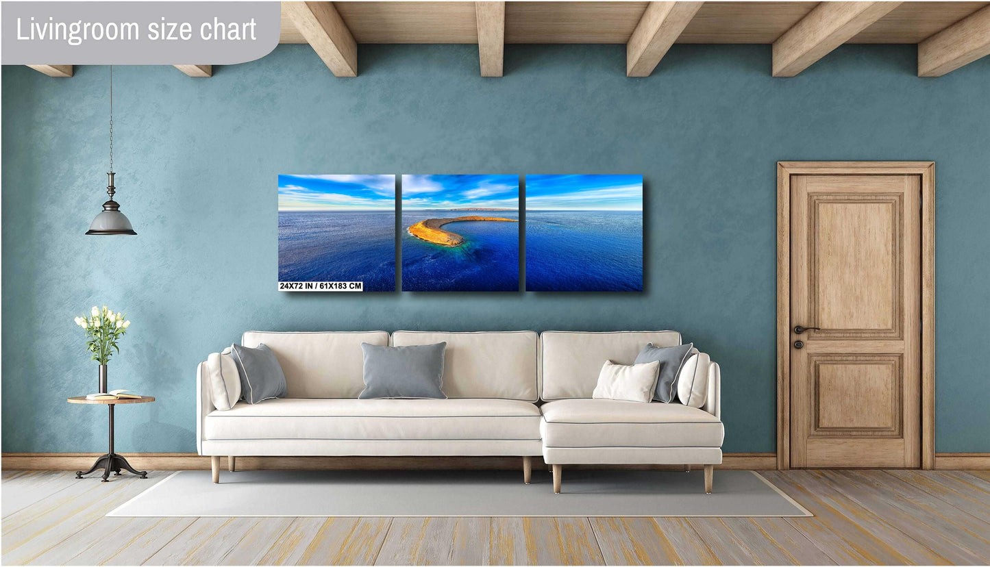 Molokini Crater Art Print - Vibrant Tropical Ocean Print | Maui Island Wall Decor