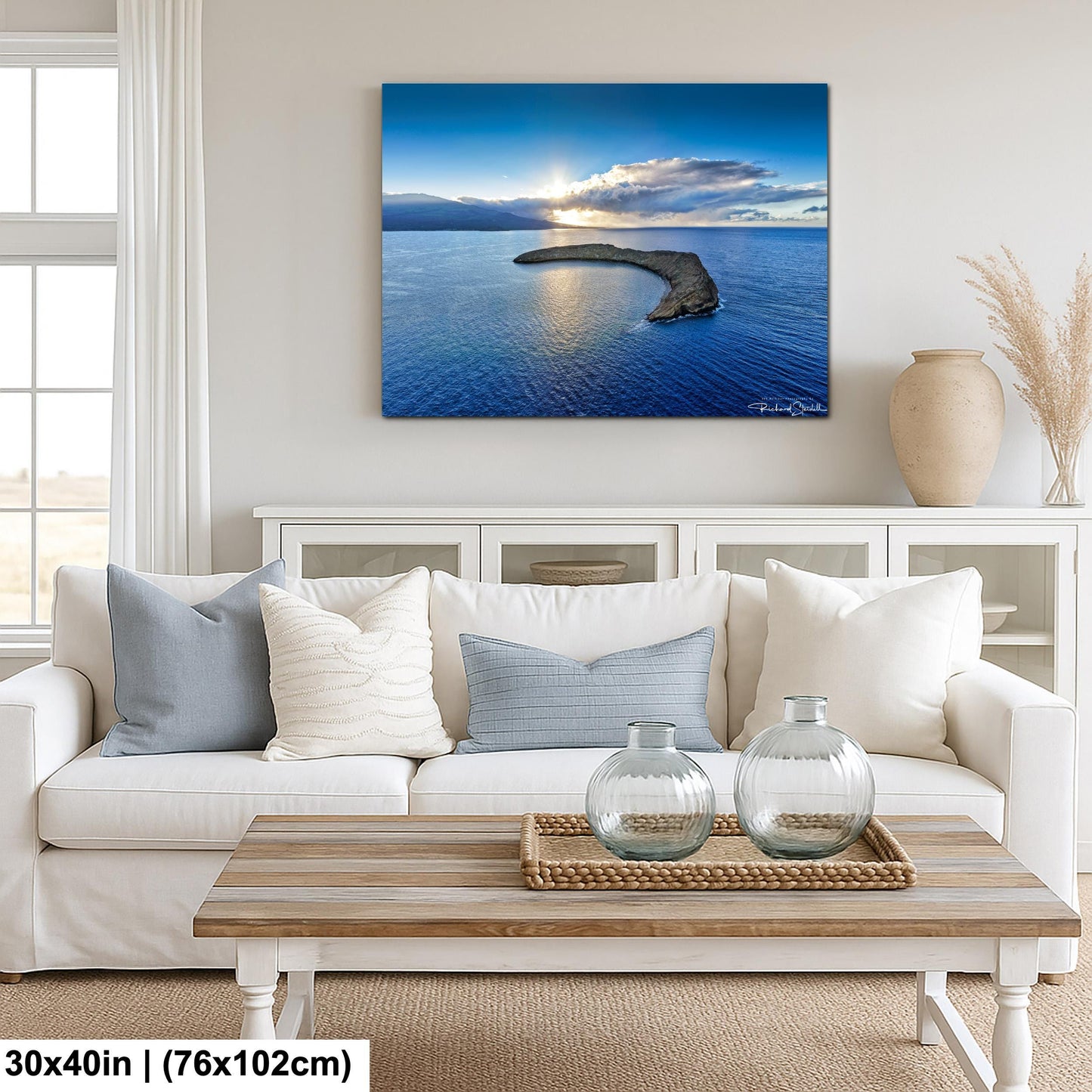 Hawaii Wall Art Print: Molokini Crater Sunrise - Coastal Landscape