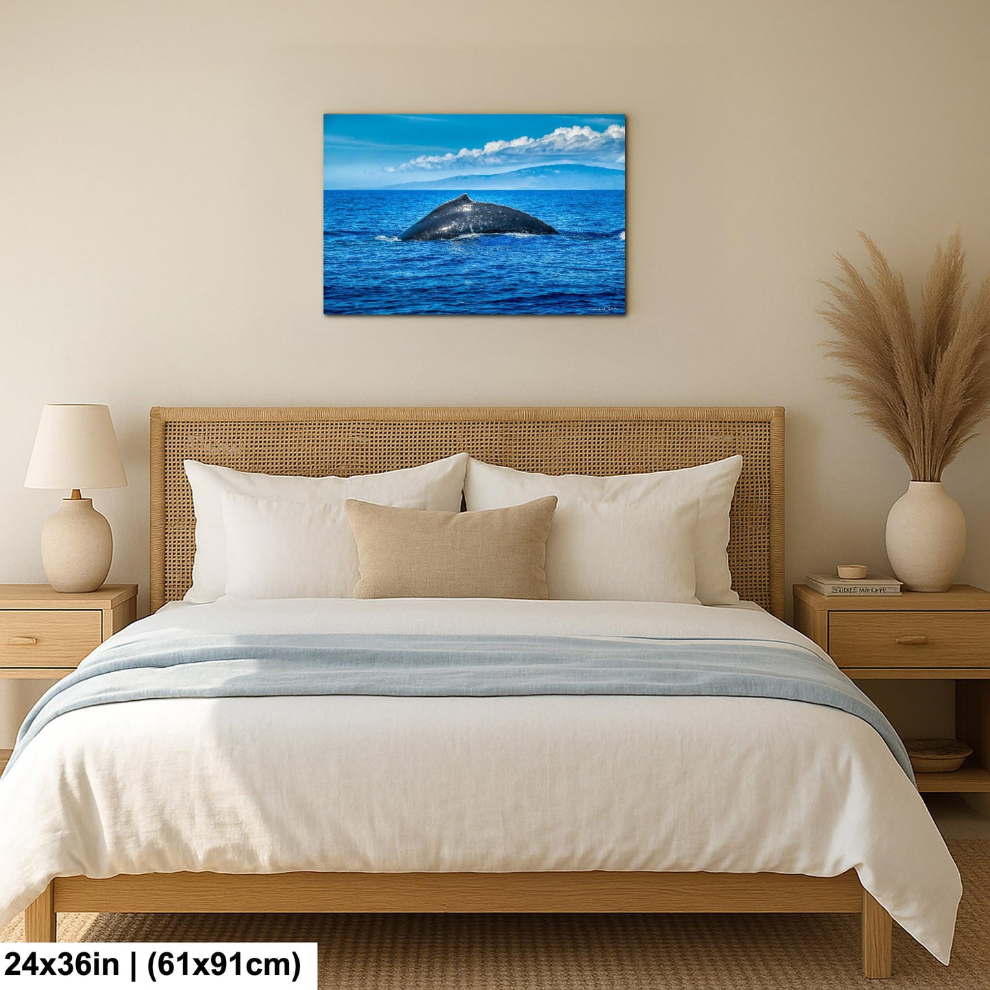 Humpback Whale Wall Art, Ocean Animal Print (Canvas, Metal, or Acrylic)