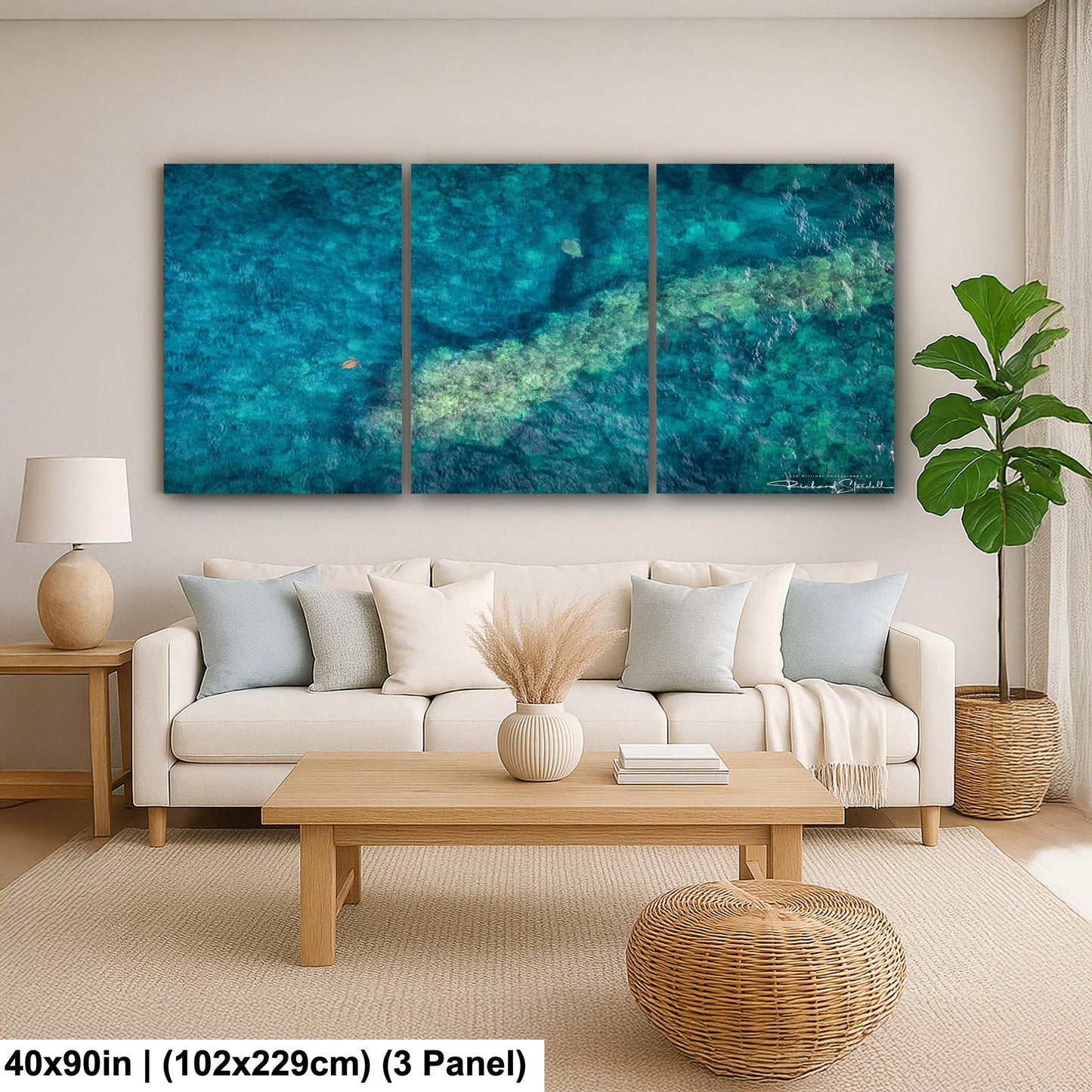 Sea Turtle Wall Art: Maui Ocean View - Tropical Coastal Decor