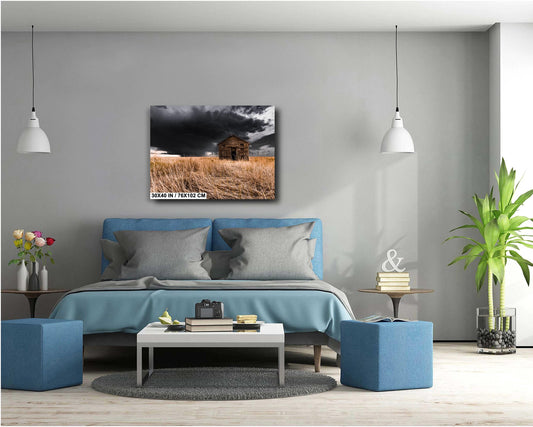 Rustic Colorado Wall Art – Dramatic Stormy Sky Print With Abandoned Barn Photo