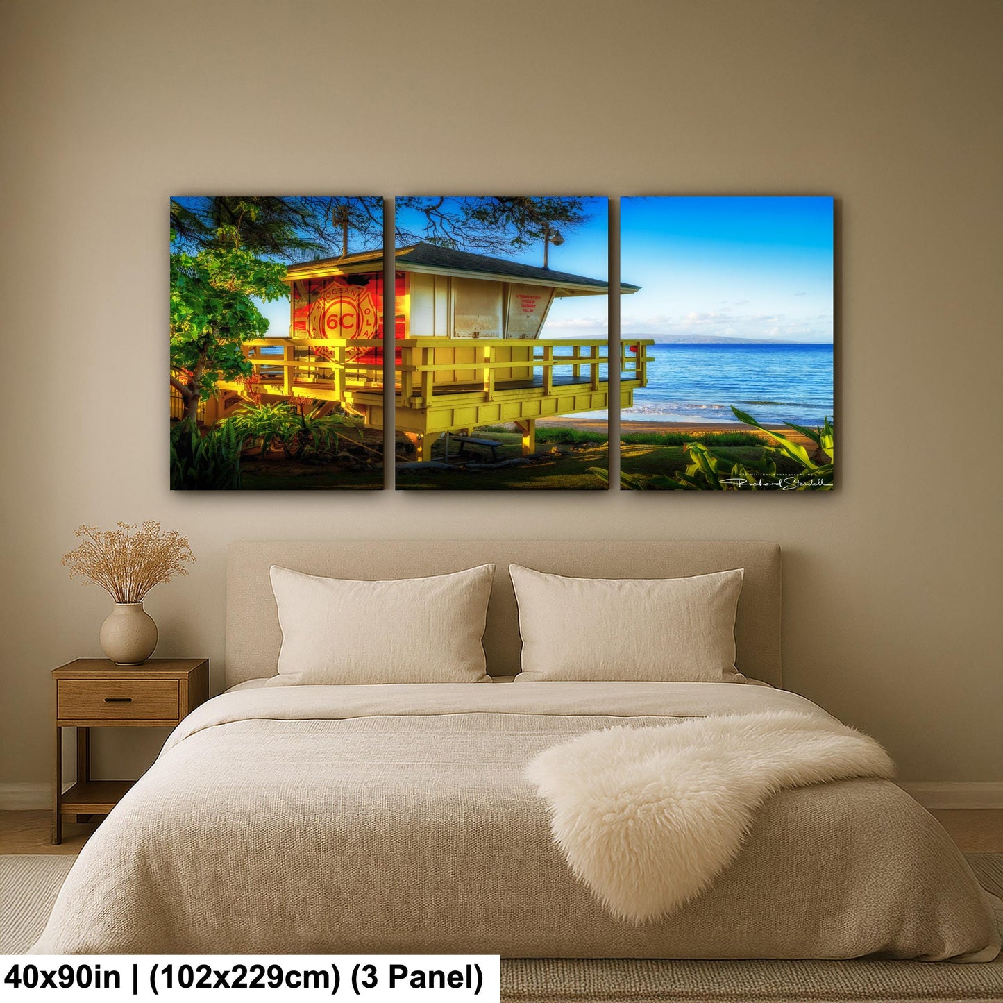 Maui Lifeguard Post Wall Art - Tropical Coastal Print | Ready to Hang Canvas