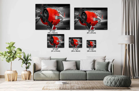 T-28 Trojan Wall Art – Vintage Airplane Print | Retro Aviation Decor Canvas