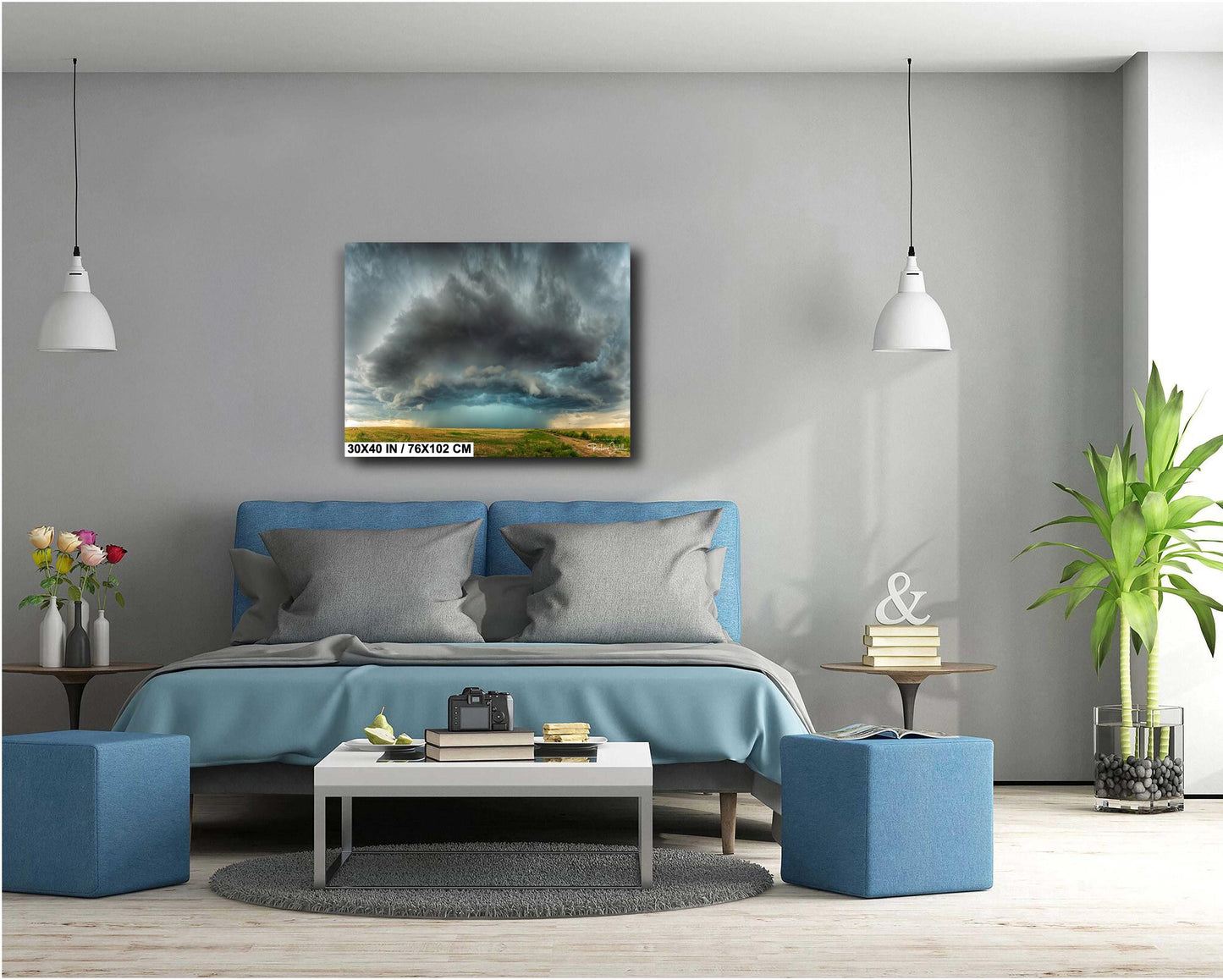 Supercell Storm Wall Art - Dramatic Storm Landscape Print | Ready To Hang Canvas