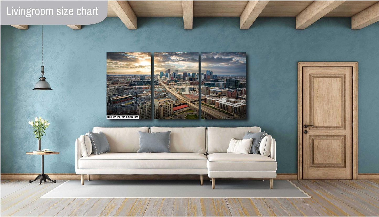 Denver Skyline Wall Art - Modern Cityscape Decor | Union Station Print for Home & Office