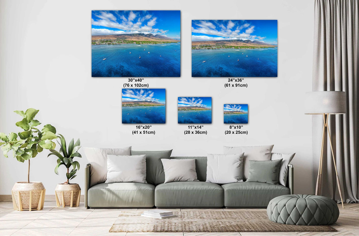 Maui Wall Art Lahaina Harbor Pre Fire Photo Canvas Print Hawaii Metal Wall Decor