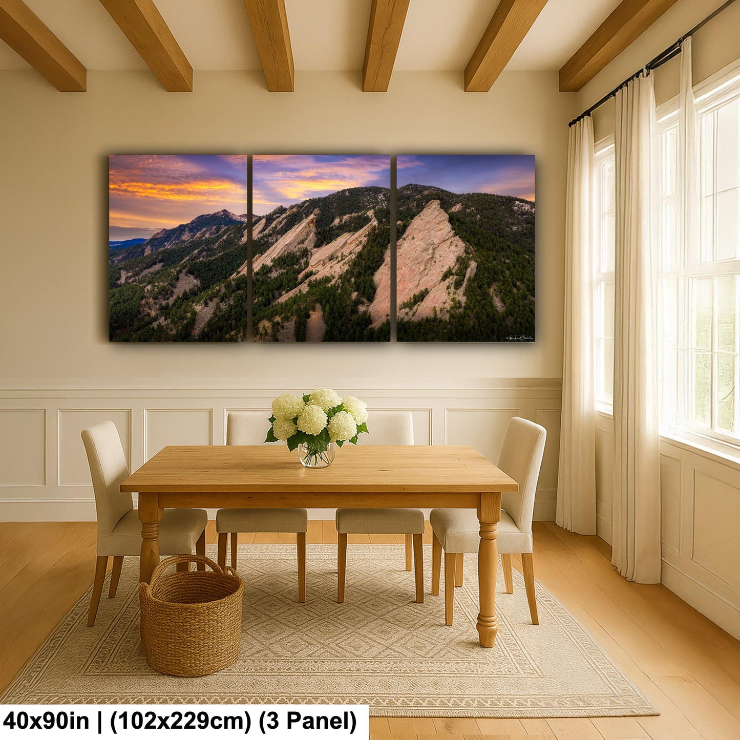 Boulder Flatirons Sunset Print: Colorado Mountain Wall Art (Canvas or Acrylic)