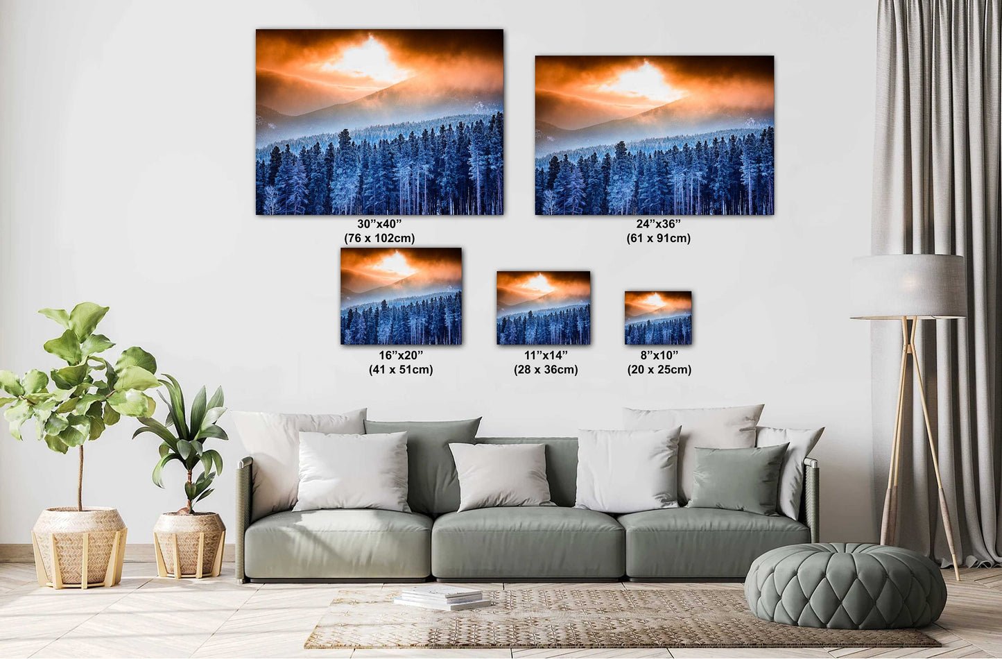 Mountain Sunrise Wall Art - Scenic Nature Landscape Decor | Ready to Hang Canvas