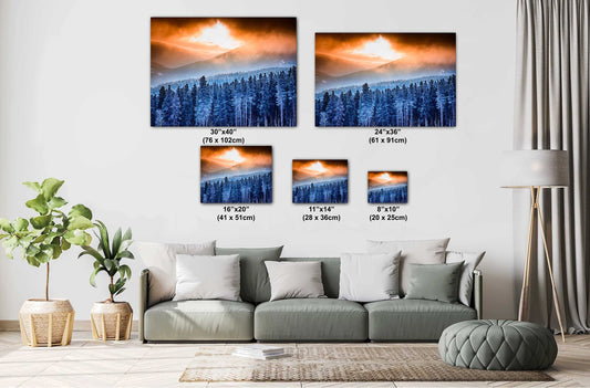 Mountain Sunrise Wall Art - Scenic Nature Landscape Decor | Ready to Hang Canvas