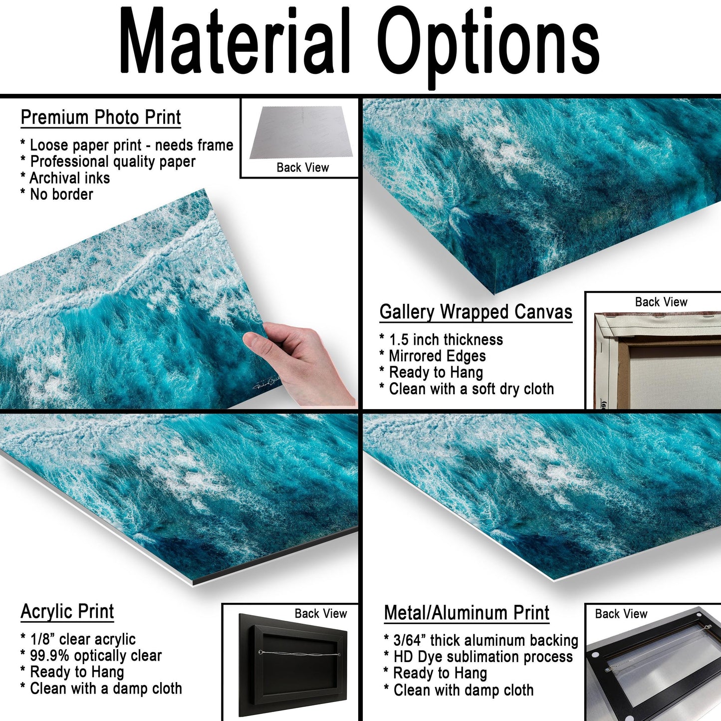 Ocean Wave Photography: Coastal Wall Art (Canvas or Metal Prints)