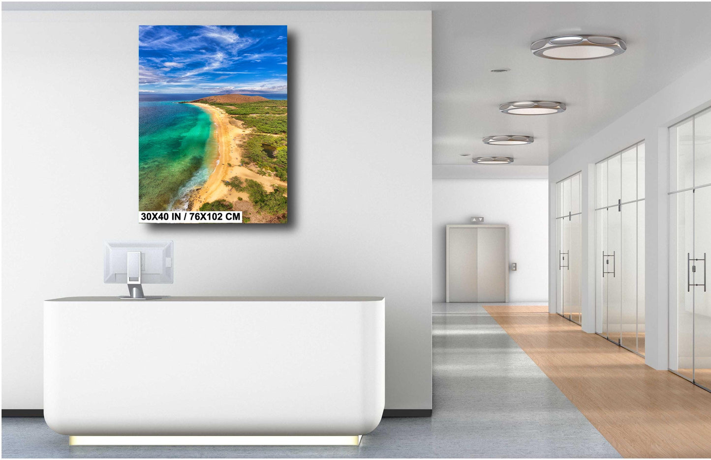 Maui Wall Art - Big Beach Metal Canvas | Hawaii Coastal Decor | Tropical Home Decoration
