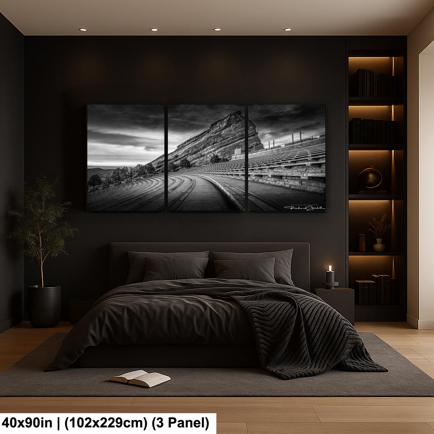 Red Rocks Wall Art - Black and White Scenic Landscape Print on Premium Photo Paper