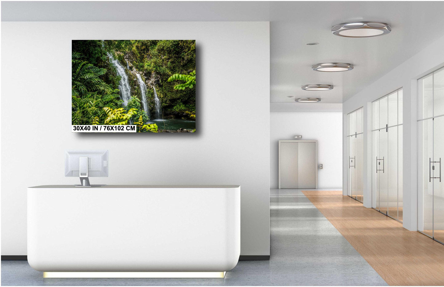 Maui Waterfall Wall Art – Hawaiian Tropical Print | Ready To Hang Canvas, Acrylic