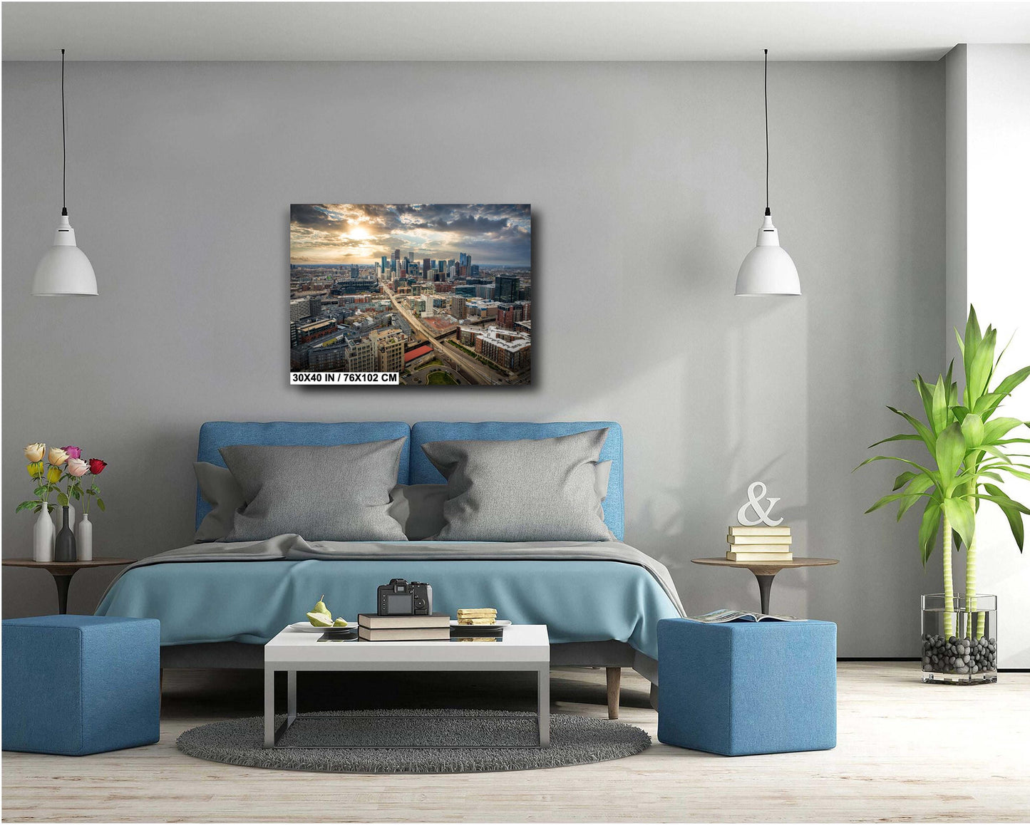 Denver Skyline Wall Art - Modern Cityscape Decor | Union Station Print for Home & Office
