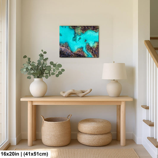 Sea Turtle Wall Art – Maui Reef Scene | Tropical Coastal Decor, Ready To Hang Art