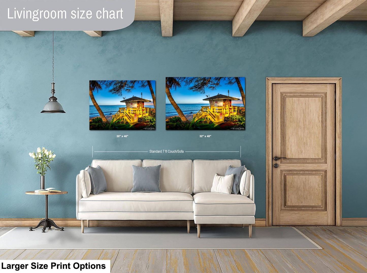 Maui Lifeguard Post Wall Art - Tropical Coastal Print | Ready to Hang Canvas
