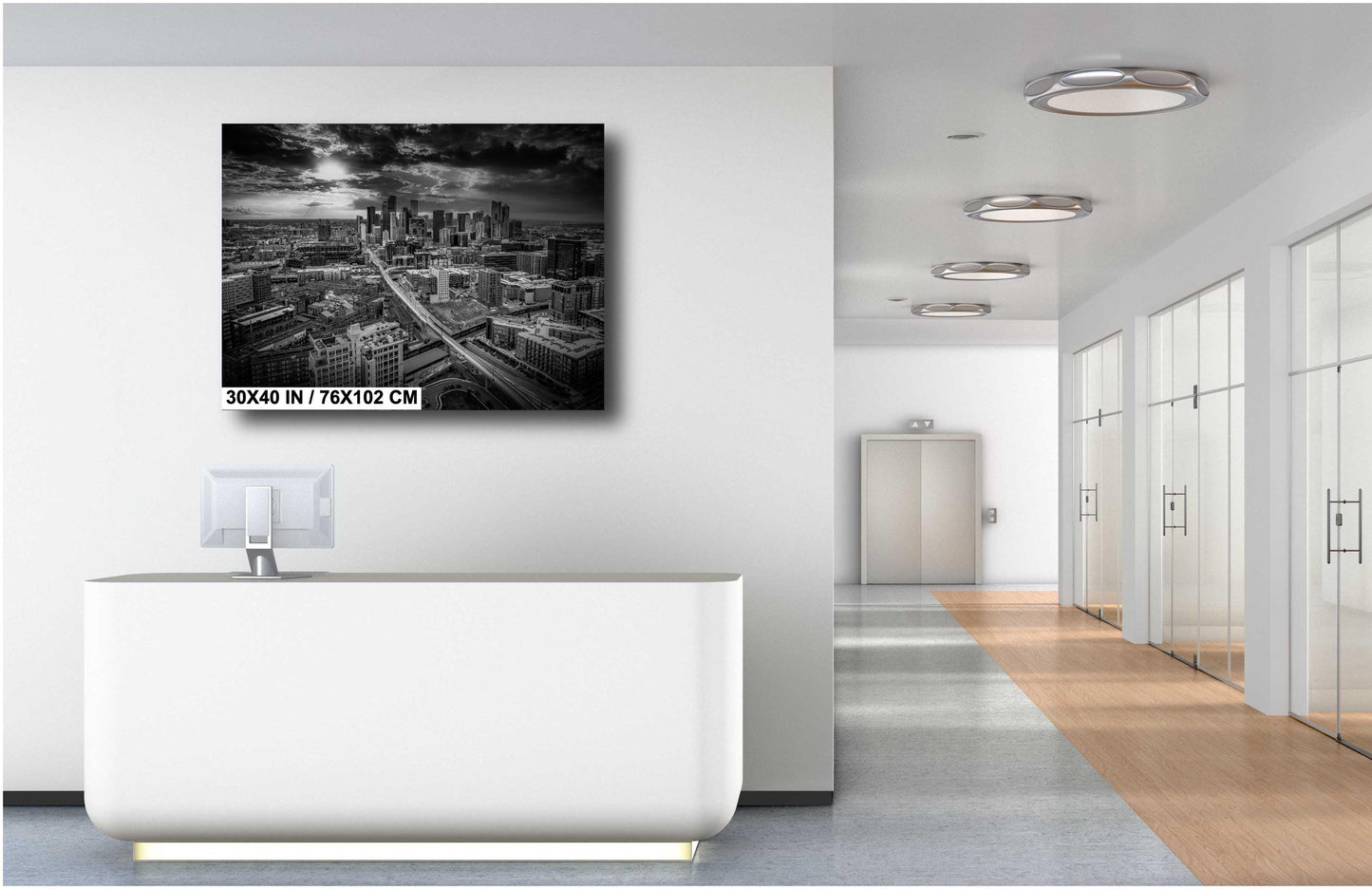 Denver Skyline Wall Art – Modern Cityscape Decor Featuring Union Station Print