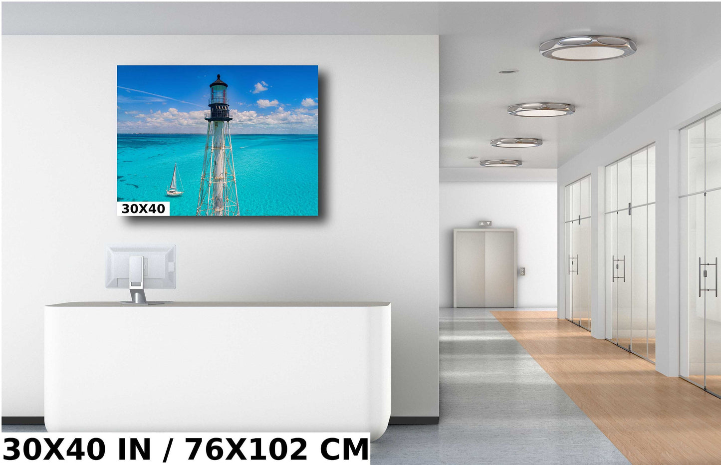 Alligator Reef Lighthouse Wall Art - Coastal Canvas Print | Nautical Home Decor
